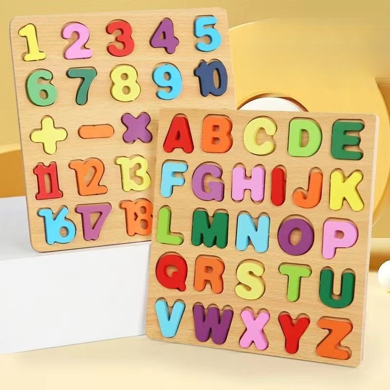 Kids Education Number - Wooden Alphabet Puzzle Board Number Wooden