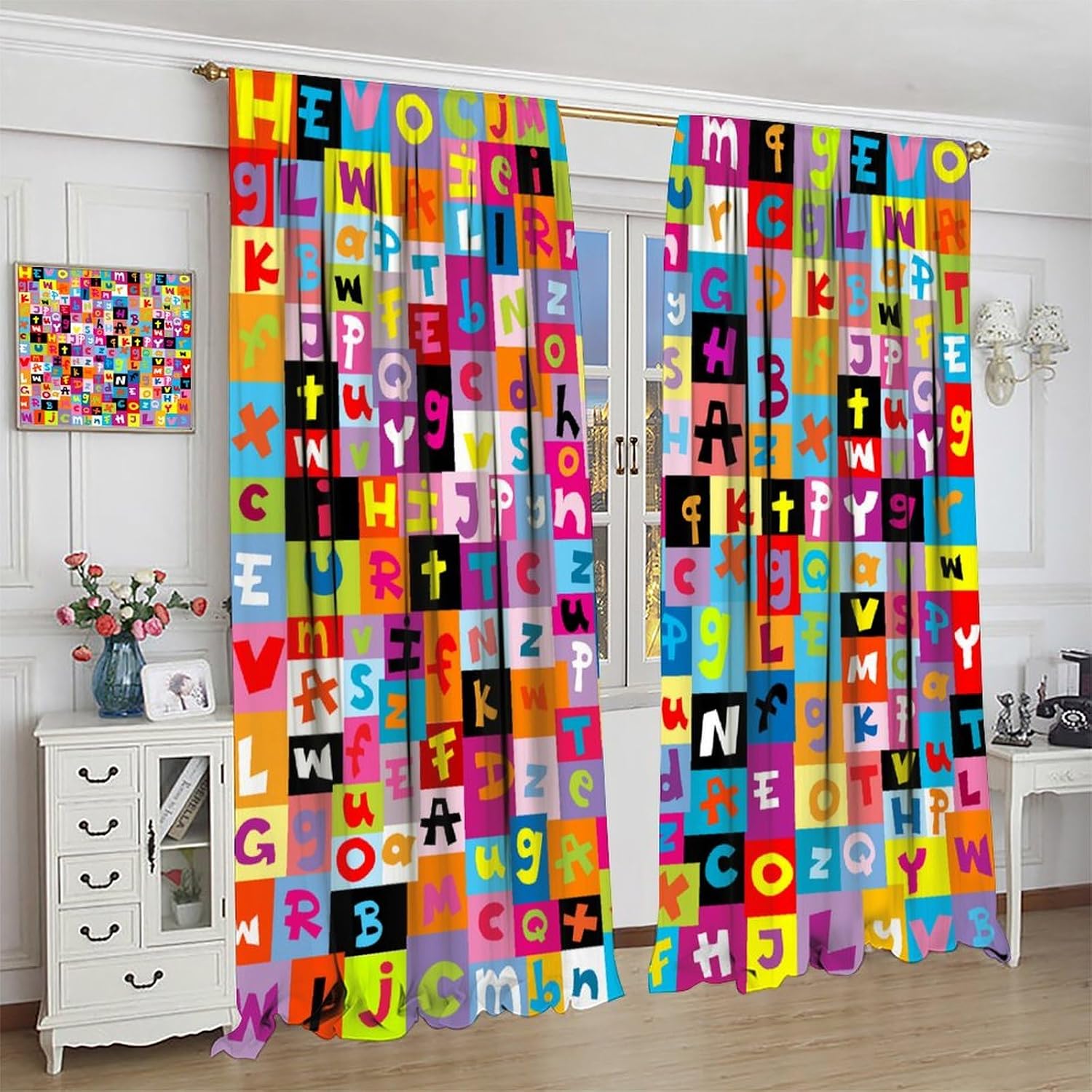 Multicolor ABC Block Curtain P - Abc Kids Early Education review and price